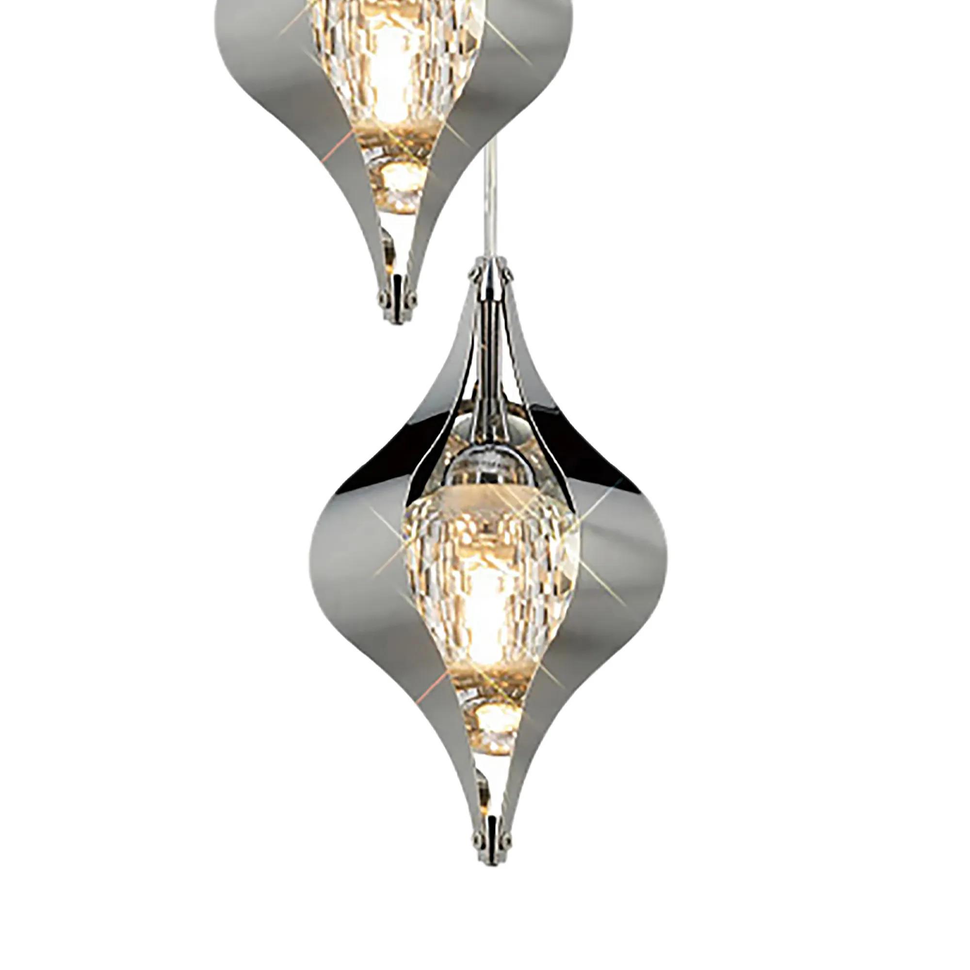 Amano 18cm Round Pendant, 3 Light Adjustable G9, Polished Chrome/Crystal IL31851CH  Diyas Amano